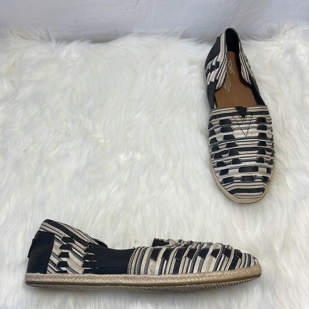 Toms Alpargata Woven Leather/Fabric Espadrille Huraches Sz 11‎